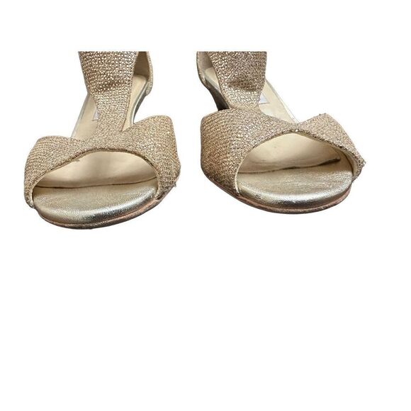 JIMMY CHOO gold glitter T-Strap Sandals size 35 US 4.5 - Picture 5 of 8